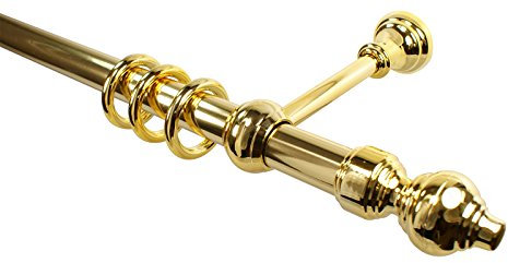 iso-design Gardinenstange Messing aus Metall und Kunststoff mit 28 mm Durchmesser, viele Größen, 280 cm mittig geteilt