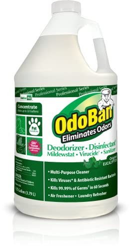 OdoBan Professional Disinfectant and Odor Eliminator Concentrate, Made in the USA, Original Eucalyptus Scent, 1 Gallon