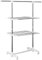 HOMCOM Turmwäscheständer ausziehbar Standtrockner mit 3 Ebenen, klappbare Flügel, Rollen, Wäschetrockner für Innen und Außen, Weiß, 83-136,5 x 45,5 x 154 cm
