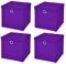 CM3 4 Stück Lila Faltbox 28 x 28 x 28 cm Aufbewahrungsbox faltbar mit Deckel
