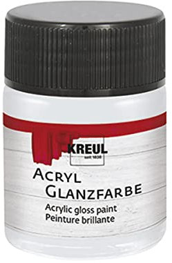 KREUL 79523-Pintura, Tarro de 50 ml en Gris Claro, Pintura acrílica Lisa Brillante para Pintar y Hacer Manualidades, a Base de Agua, Resistente a la Saliva, Light Gray, 50.00 ml (Pack of 1), 50