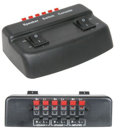 2 Port/Zone Stereo Speaker Selector Splitter Switch - 100w Audio Distribution Box - Perfect for Home Cinema/Music Speakers - Amp/Amplifiers - Loops