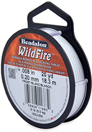 Beadalon Wildfire, 0.008 in, 0.20 mm, Break Strength 12 lb / 5.5 kg, Frost, 20 yd / 18 m
