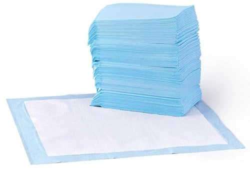 Amazon Basics Trainingspads für Hunde und Welpen, auslaufsicheres 5-lagiges Design mit schnell trocknender Oberfläche, Normale Größe, 50 Stück, Blau