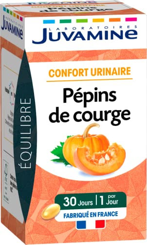 JUVAMINE - Confort Urinaire - Pépins de Courge - Aide à maintenir une prostate en bonne santé - Amélioration du Bien-Être Masculin - 30 gélules - Fabriqué en France