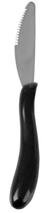 Homecraft Caring Cutlery, Black Handle Knife (Eligible for VAT Relief in the UK) Ergonomic Stainless Steel Eating Utensil, Silverware for Weak Grip, Restricted Movement, Elderly, Disabled, Handicapped