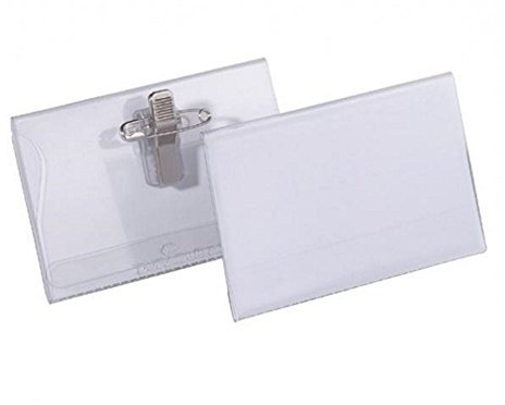 10 x DURABLE NAMENSCHILD MIT KOMBIKLEMME - TYP 8101 - 90 x 54 mm