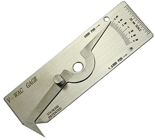 RIVERWELD V-WAC Single Weld Gage Welding Inspection Thread Gauge Metric Stainless Steel Checks Undercut Crown Height Porosity Pits