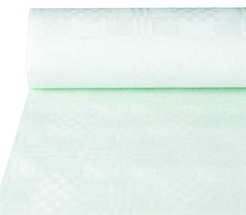 PAPSTAR 12541 Damast-Tischtuch, Rolle, 25 x 1 m, weiß