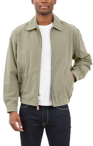 LONDON FOG Herren Auburn Zip-Front Golf Jacket (Regular & Big-Tall Sizes) Leichte Baumwolljacke, Cement, XL