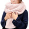 DELEY Unisex Paar Chunky Zopfmuster Wolle Stricken Lange Loop Schal Schals Halstücher Halstuch Umschlagtücher Rundschal Winterschal Rosa