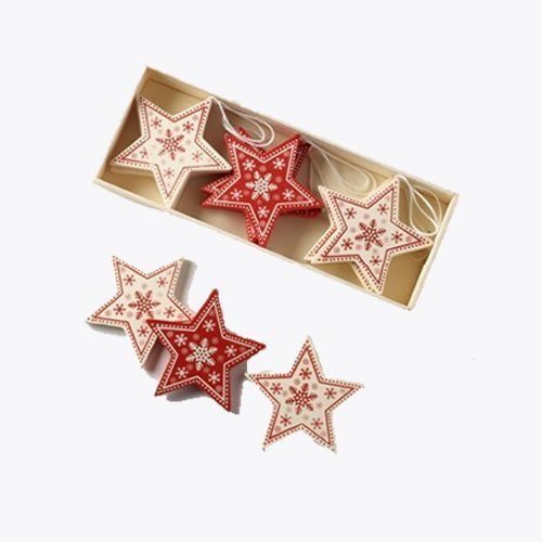 Heaven Sends - Christbaumschmuck - Rot und Creme Sterne