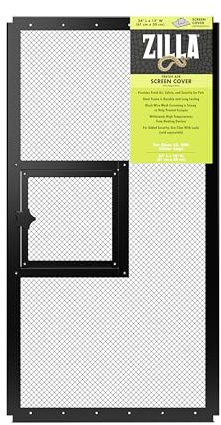 Zilla Screen Covers with Hinged Door 24 x 12 Inches | Reptile tank accessories with locking door, black wire mesh, withstands high temperatures and corrosion