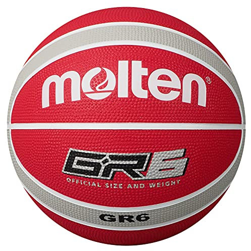 Molten Basketball, Größe 6, Rot/Weiß/silberfarben