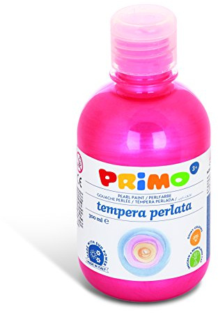 Primo Pearl Schulmalfarbe für Kinder | wasserlösliche Tempera-Farbe im Perl-Look | 300 ml Flasche mit Dosierverschluss (perl rot)