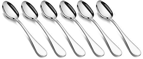 HornTide 6-Piece Dinner Spoon Set Table Spoon Flatware Stainless Steel Mirror Polishing 18cm 7-Inch