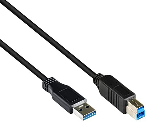 Anschlusskabel USB 3.0 Stecker A an Stecker B, schwarz, 1m, Good Connections®