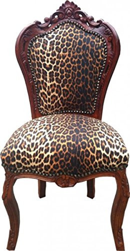 Casa Padrino Barock Esszimmer Stuhl Leopard/Braun