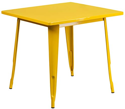 Flash Furniture Felix Tisch für drinnen und draußen, 80 cm, quadratisch, Orange
