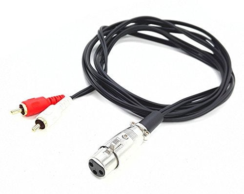 zdyCGTime 3 m/3 M XLR splitter per cavo patch, 1 XLR femmina a 2 RCA maschio Stereo spina cavo adattatore