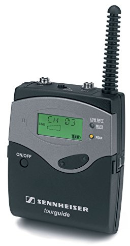 Sennheiser -SK 2020 D-Transmisor Audio Guide, 6 Kanäle, integriertes Mikrofon 3,5 mm Klinke, LED-Bildschirm