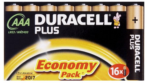 Duracell Plus MN2400 Alkaline AAA Batteries - 16-Pack