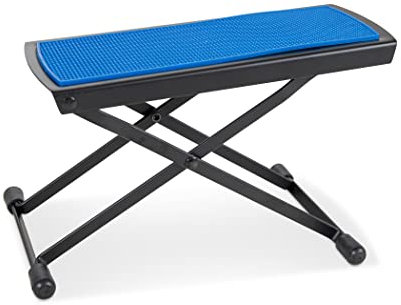 GEWA Metallfußbänkchen (Gitarrenstütze), verstellbar, kompakt und robust in blau