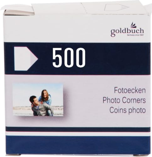Goldbuch Fotoecken 500+50, Weiß, Glossy, Modern, Selbstklebend, Säurefrei, Horizontal, Vertikal, Rechteckig, Tischplatte, Kunststoffrahmen, Kunststoffrückwand, 500 Stück