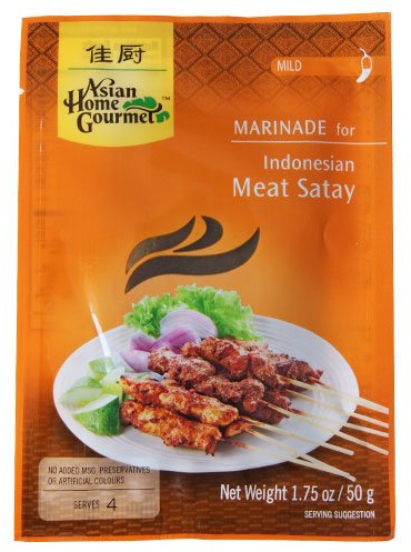 Asian Home Gourmet Marinade for Indonesian Meat Satay -12 x 50g