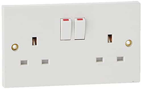13 AMP Socket Outlet - 2 Gang Switched SP+1Earth Terminal