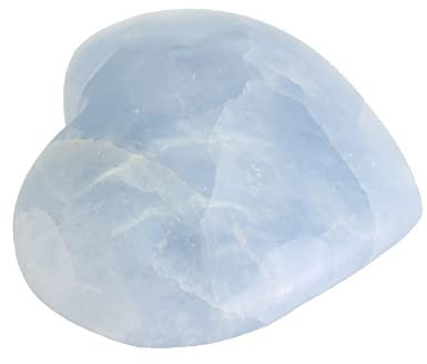 budawi® - blauer Calcit Handschmeichler Herz Dekoherz Edelsteinherz Handstein