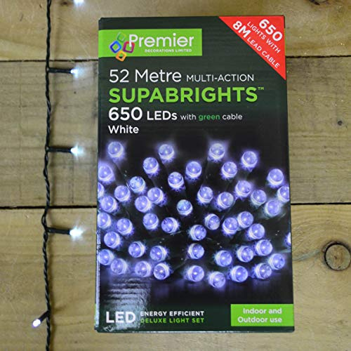 TCFTT AEARJOHN Christmas LED Supabright Light Decorations - Indoor & Outdoor - 650 LEDs - White