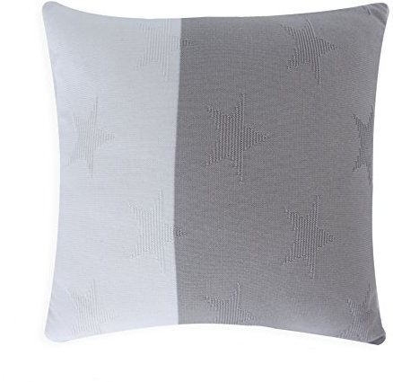 Kissen Strick 100% Baumwolle Maße 40 x 40 cms. Sterne grau