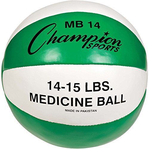 Champion Sports Medizinball aus Leder, 7 kg, Grün/Weiß