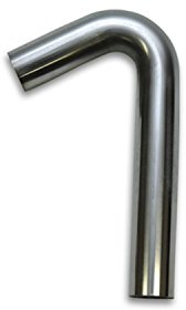 Vibrant Performance Power 13005 Tubing, Mandrel Bend, 120 degree, 304 Stainless Steel, Natural, 16 gauge, 1.875 in. Outside Diameter, 2.00 in. Centerline Radius, 4.00 in. x 12.00 in. Leg Length, each