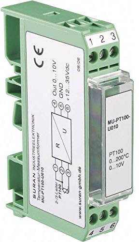 Transmitter (B x H x T) 15 x 75 x 53 mm, 0-10 V ENDA MU-PT100-U010-50/100