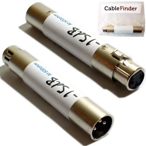 Loops -15db XLR In-Line Balanced Attenuator Adapter - Volume/Noise Reduction Audio Amp
