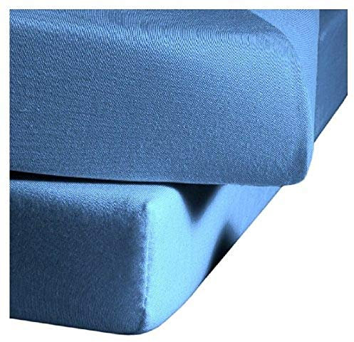 Fleuresse Jerseyspannlaken, himmelblau, 190 x 200 - 200 x 200 cm