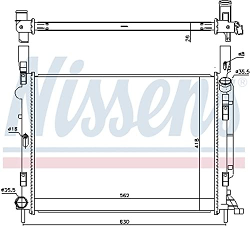 NISSENS Kühler Motorkühlung Kühler Wasserkühler Motorkühler Netzbreite 416mm Netzlänge 554mm Netztiefe 34mm 637618