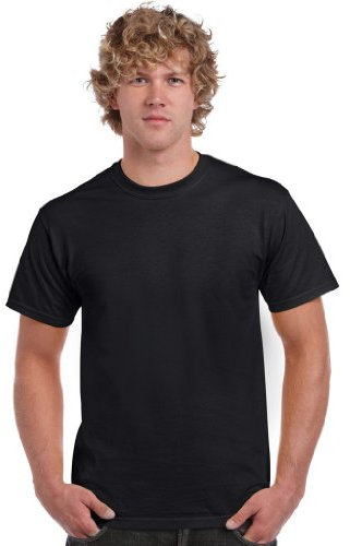 Gildan Men's Adult Ultra Cotton Crew Neck 2000 T-Shirt, Black, Large