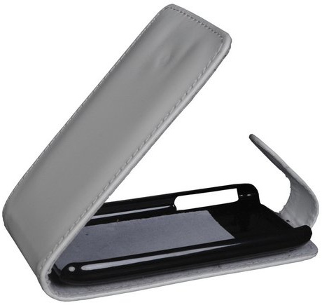 Mobilfunk Krause - Flip Case Etui Handytasche Tasche Hülle für Apple iPhone 3G (Weiß)