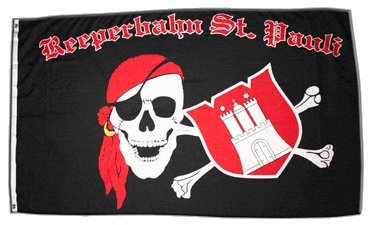 Flaggenfritze Fahne/Flagge Reeperbahn St. Pauli + gratis Sticker