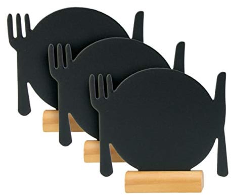Securit FBT-Plate-3 Kreidetafel maximal 10 x 12,5 cm | Kreidemarker enthalten - Lackierte Holzbasis - Farbe Schwarz