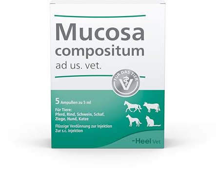 Mucosa compositum ad us. vet. 5 x 5ml Ampullen von Heel Vet | Natürliches Tierarzneimittel für Hunde, Katzen, Pferde, Rinder, Schweine, Schafe und Ziegen, Made in Germany