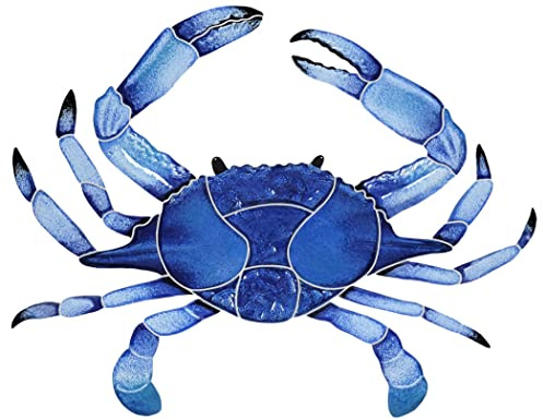 Crab Ceramic Swimming Pool Mosaic (12 x 16, Blue)