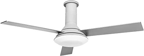 FORLIGHT Ventilador de Techo LED 16.6W, Control On-Off, Luz Cálida 3000K, IP20, Diseño Moderno, Gris y Blanco, Ideal para Salón y Dormitorio