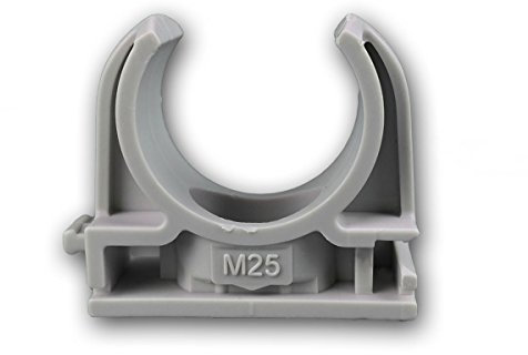 Schnappschellen 100 Stk IEC - M25 Rohrschelle grau