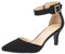 DREAM PAIRS Womens Court Shoes Pointed Toe Low Kitten Heel Ladies Pumps Ankle Strap Dress Sandals Lowpointed Black Nubuck Size 10 US/ 8 UK