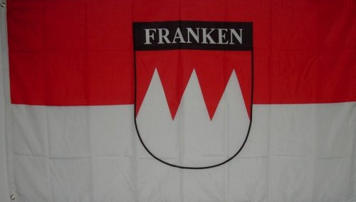 Franken mit Schrift Fahne rot weiss Flagge Grösse 1,50x0,90m - FRIP –Versand®