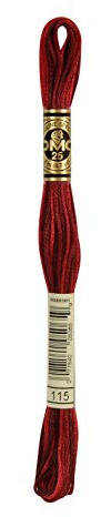 DMG Plaid Cotton Thread, Variegated for Stitching, 8 Metres Coloris 115